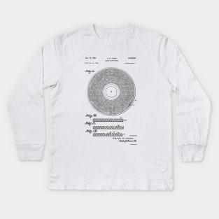 LP Vinyl Record Patent Image 1954 Kids Long Sleeve T-Shirt